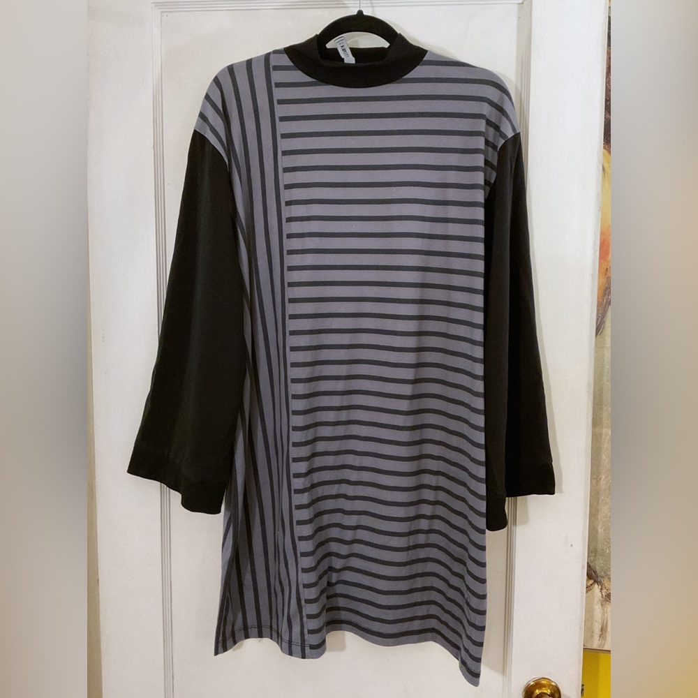 Disturbia “Division Tee” Shirt Dress Goth Industrial Minimal Dollskill Striped